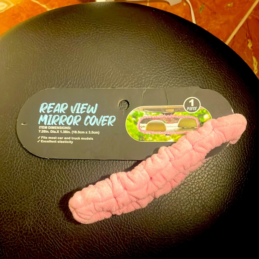 🚗🪞Pink Elastic Polyester Rear View Mirror Cover Fits Most Car & Truck Models